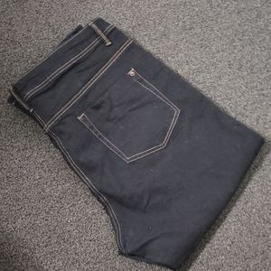 Black crop denim pants